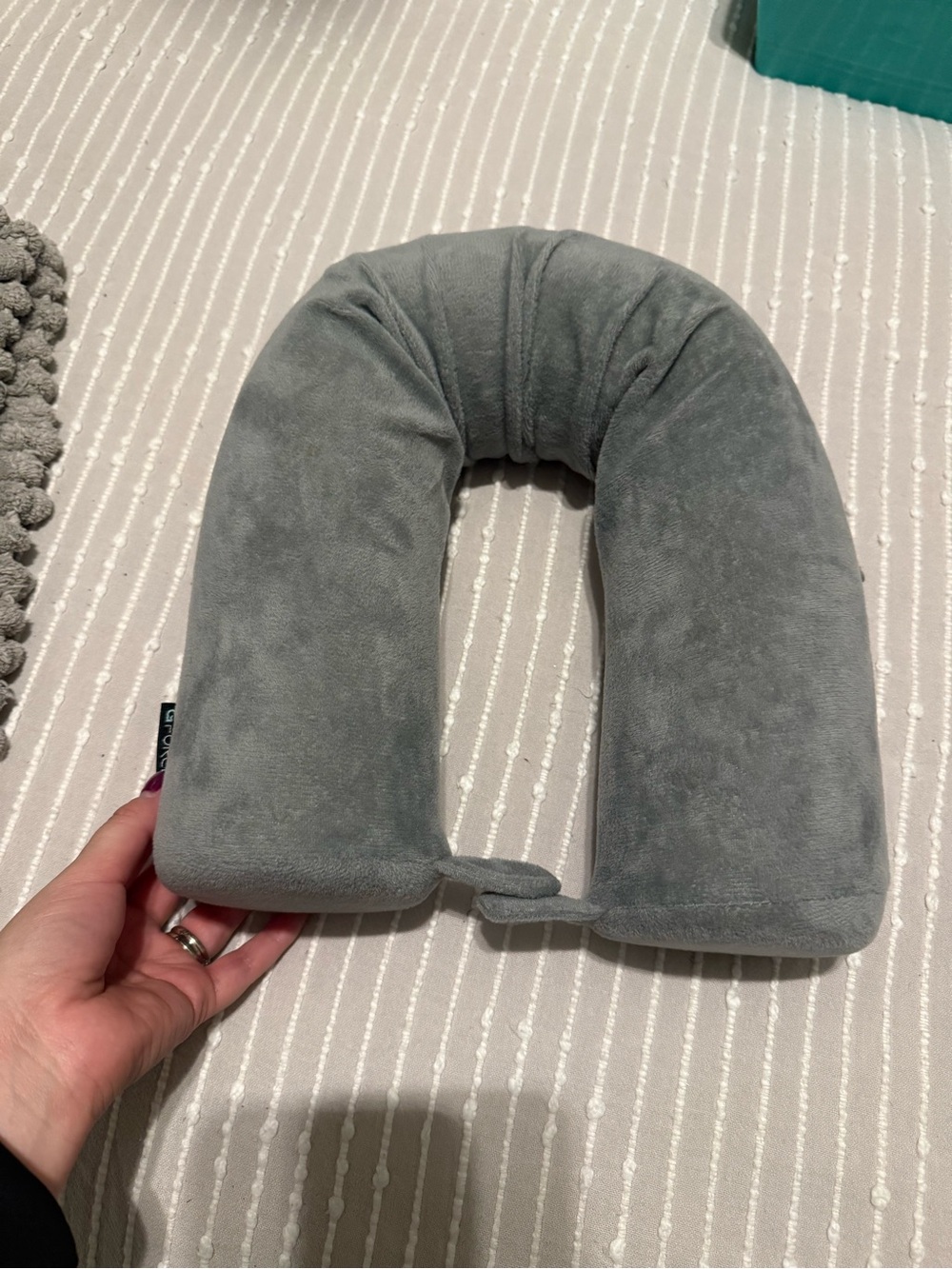 Grey travel pillow